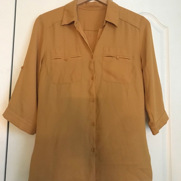 New York & Company Tops - Mustard button down blouse New York & Company Tops - Mustard button down blouse